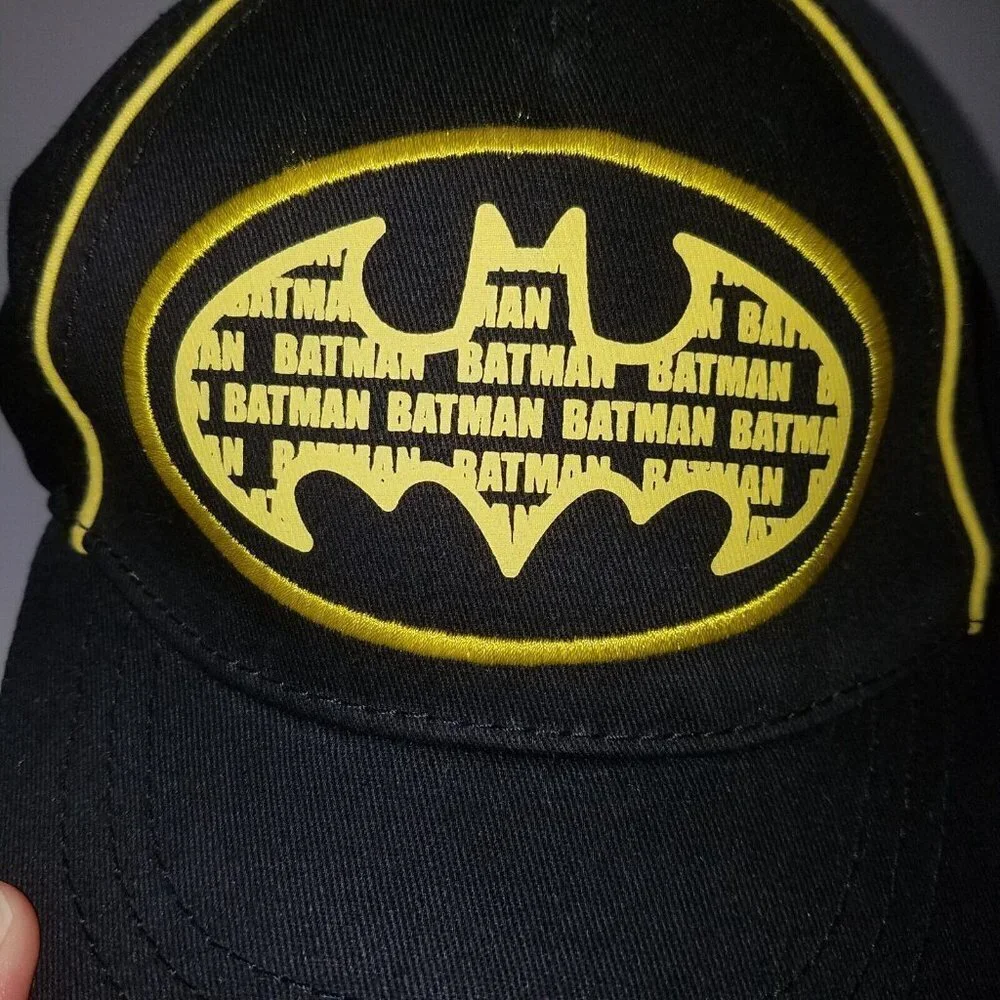 NEW DC Batman Hat Baseball Cap Black Yellow Baby Toddler 24 Months - 3T